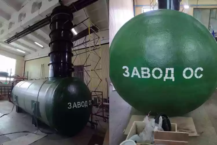 Горизонтальный стеклопластиковый резервуар для КНС